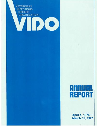 VIDO's annual report cover 1976-1977