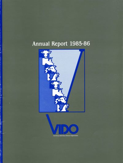 VIDO's annual report cover 1985-1986