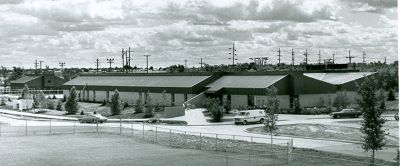 black and white picture of building exterior